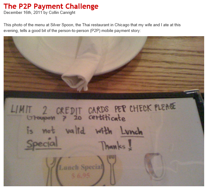 P2P Payment Problem